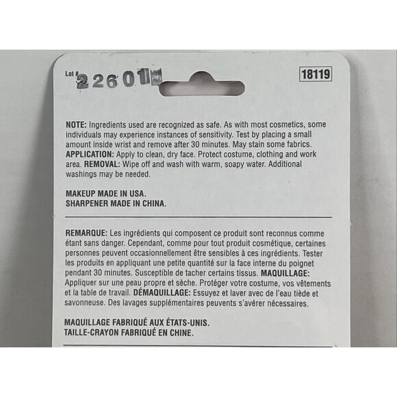 Glitter Sticks Makeup Set 5 Colors with Sharpener Made in USA by Rubies - Picture 8 of 12